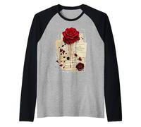 An Enduring Trace Dark Academia Gothic Bleeding Rose Vintage Camiseta Manga Raglan