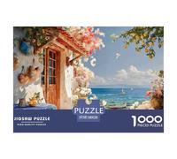 An Island Cottage 1000 Stück Ökopapier Puzzle Kitten Stressabbau Familienspiel Puzzles Für Erwachsene Und Kinder 38x26cm/1000pcs