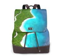 An island in the ocean - Mochila de cuero para mujer, bolsa para libros de escuela secundaria y universidad, mochila ligera e informal para cada temporada