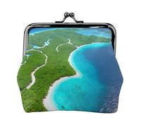 an Island in The Ocean - Monedero pequeño para mujer, con cierre de beso, tamaño de bolsillo, mini monedero para mujer