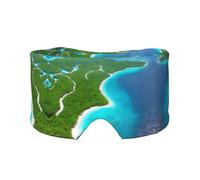 An Island in The Ocean - Orejeras para dormir con estampado de isla en el océano, meditación y viajes, transpirable, ajustable y cobertura completa