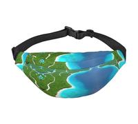 An island in the ocean - Riñonera cruzada para niños, grande, de moda, para deportes, correr, ciclismo, viajes, pesca, color negro, talla única