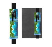 An island in The Ocean - Soporte ajustable de piel para bolígrafos, cuadernos, calendarios, tableta, banda elástica, marcapáginas y soporte para lápices
