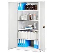 an Nowak Armario de Oficina XL C001H Archivador Armario de Herramientas Metálico 4 Estantes con Recubrimiento de Polvo Se Puede Cerrar 195 cm x 90 cm x 40 cm