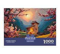An Old House in The Moonlight 1000 Pcs Cartón Rompecabezas Fantasy Village Imposible, Difícil Juego Creativo Puzzle Juego De Desafío Difícil 70x50cm/1000pcs