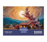 An Old House in The Moonlight 1000 Pcs Cartón Rompecabezas Fantasy Village Liberador De Estrés Juego Creativo Puzzle Juego De Desafío Difícil 70x50cm/1000pcs