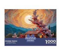 An Old House in The Moonlight 1000 Pcs Papel Ecológico Rompecabezas Fantasy Village Imposible, Difícil Juego Familiar Puzzle Juego De Desafío Difícil 38x26cm/1000pcs