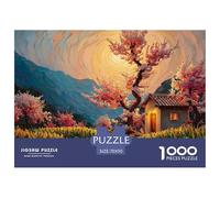 An Old House in The Moonlight 1000 Pcs Papel Ecológico Rompecabezas Fantasy Village Liberador De Estrés Juego Creativo Puzzle para Niños Pequeños 70x50cm/1000pcs