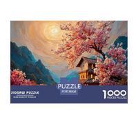 An Old House in The Moonlight 1000 Piezas Papel Ecológico Rompecabezas Fantasy Village Liberador De Estrés Juego Creativo Puzzle para Niños Pequeños 38x26cm/1000pcs
