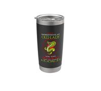An Old Lady Who Loves Snakes Was Born In March Birthday Vaso térmico de acero inoxidable de doble pared