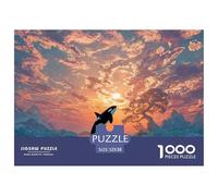 An Orc Whale Jumping out of The Water 1000 Pcs Premium-Karton Puzzle Jumping Whale Stressabbau Familienspiel Puzzles Als Wohnaccessoires 52x38cm/1000pcs