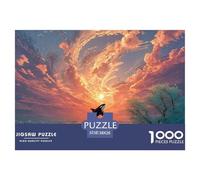 An Orc Whale Jumping out of The Water 1000 Stück Ökopapier Puzzle Whale Under Sunset Lebendige Bilder Familienspiel Puzzles Als Wohnaccessoires 38x26cm/1000pcs