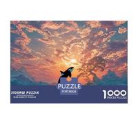 An Orc Whale Jumping out of The Water 1000 Stück Premium-Karton Puzzle Jumping Whale Lebendige Bilder Familienspiel Puzzles Als Geburtstagsgeschenke 38x26cm/1000pcs