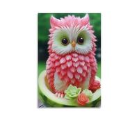 An Owl Carved from Various Fruits Modern Home Kitchen Dormitory Kids Room Mural 24x36inch (60x90cm)
