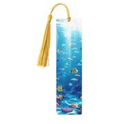 an Underwater Wonderland of Sea Turtles - Marcapáginas de madera impreso de doble cara, 5 piezas, regalos para mujeres para amantes de los libros, accesorios geniales para cuadernos, regalos de