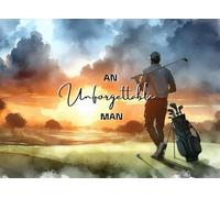 An Unforgettable Man Memorial Service Guest Book-Celebration of Life Guest Sign-in Book: Golfer Theme Watercolor Illustrated Cover