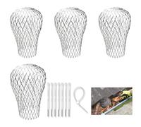 AN-WATTY 8 Piezas Rejilla Desague Jardin, Tapa Desague Terraza, Para Canalones Y Bajantes, Canalones de PVC Para Lluvia y Tejado, Sumidero de Terraza, Apto Para un Diámetro de 3 a 15 cm