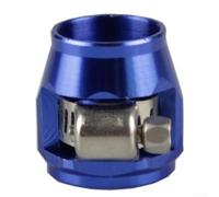 AN4 - Abrazadera de línea de combustible de aleación de aluminio para tubo de agua y aceite, accesorio de tubería de malla, color negro, plateado, rojo, azul, dorado, morado (azul)
