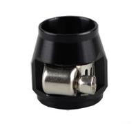 AN4 - Abrazadera de tubo de metal de alta resistencia para líneas de agua, aceite y combustible, tubo ajustable para asegurar el tubo negro, plateado, rojo, azul, dorado, morado (negro)