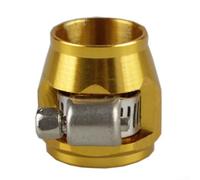 AN4 - Abrazadera de tubo de metal de alta resistencia para líneas de agua, aceite y combustible, tubo ajustable para asegurar el tubo negro, plateado, rojo, azul, dorado, morado (dorado)