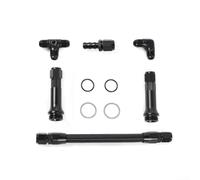 AN6 - Bloque de distribución de tres vías para carburador Holley 4150, kit adaptador de alimentación dual de aleación de aluminio con accesorios anodizados negros para actualización del sistema de