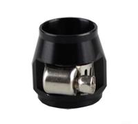 AN8 - Abrazadera de manguera de aluminio para tubo de aceite y agua, conector de metal fuerte, negro, plateado, rojo, azul, dorado, morado, para uso industrial automotriz (negro)