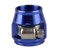AN8 - Abrazadera de tubo de combustible hecha de aleación de aluminio, conexión segura para tubo de aceite y agua, disponible en negro, plateado, rojo, azul, dorado y morado (azul)