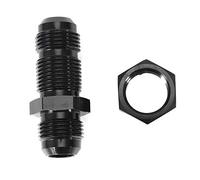 AN8 grande macho a macho recto pasaparete conector adaptador de combustible universal resistente aleación de aluminio negro AN8AN8 tamaño para actualización reemplazo de