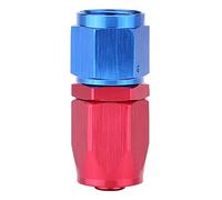 AN8 Tubería de combustible Extremo de manguera Adaptador giratorio Adaptador de enfriador de aceite Color azul y rojo anodizado(0°)