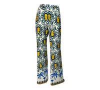Ana Alcazar - Estampado Floral Cintura Alta Pantalón Ancho Azul - Trousers - Mujer - Multicolor - S -