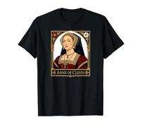 Ana de Cleves Esposa del Rey Enrique VIII de Inglaterra Camiseta gráfica económica, Hombre, Negro, S