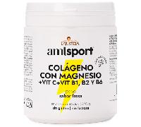 AMLSport Colágeno Con Magnesio+VIT.C+B1.B2.B6 Polvo Fresa 350gr