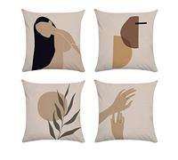 anaan Tropic Fundas de Cojines Terciopelo Doble Cara Impresa 45x45 cm Almohadas Fundas Cuadradas para Sala de Estar sofás Decorativa Diseño Juego de 4