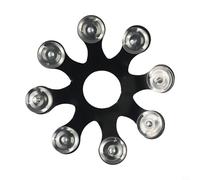 Añade ritmo a tu batería con la pandereta For Hi Hat, metal con cascabeles para un mejor rendimiento de sonido (negro)