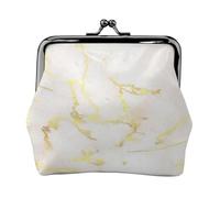 Añade tu Texto Mármol Dorado en Blanco Moderno Elegante,Monedero de Piel sintética, Carteras pequeñas, Monedero con Cierre de Broche