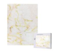 Añade tu Texto Mármol Dorado en Blanco Moderno Elegante,Rompecabezas de Madera de 500 Piezas para Adultos y Adolescentes.