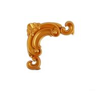 Añade un toque de elegancia con 4 calcomanías de flores de esquina retro de PVC para decoración de muebles (dorado)