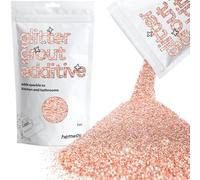 Añadido de purpurina Hemway para lechada; paquete de 100 g, que añade brillo a azulejos de baño o cocina; fácil de utilizar, añádelo o mézclalo con lechadas con base de resina epoxi o cemento, resistente a altas temperaturas, no pierde color ni se oxida, dorado