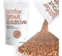 Añadido de purpurina Hemway para lechada; paquete de 100 g, que añade brillo a azulejos de baño o cocina; fácil de utilizar, añádelo o mézclalo con lechadas con base de resina epoxi o cemento, resistente a altas temperaturas, no pierde color ni se oxida, marrón