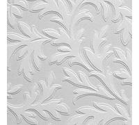 Anaglypta 3D - Papel pintado floral con estructura, diseño vintage, ornamentos, vinilo, se puede pintar, estilo barroco, color blanco