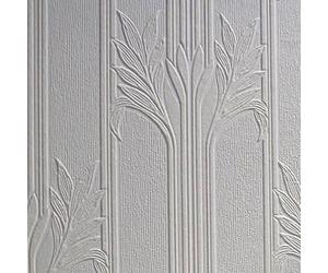 Anaglypta Papel pintado 3D Art déco texturizado geométrico art nouveau de vinilo pintado blanco recubrable