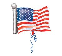Anagram- American Flag Foil Balloon-1 Pc Globo de Aluminio con la Bandera Estadounidense, 1 Unidad, Multicolor, 68,58 cm (amscan 687201)