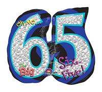Anagram Foil Balloon 2834901 OH NO It's My Birthday 65, 27 pulgadas, multicolor
