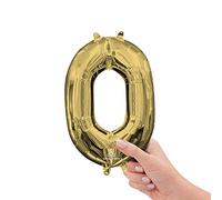 Anagram Globo de fiesta de Mylar con número 0, 40,6 cm, oro blanco