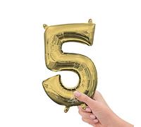 Anagram Globo de fiesta de Mylar con número 5, 40,6 cm, oro blanco