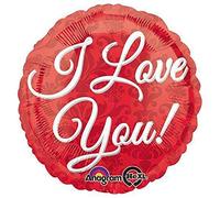 Anagram I Love You - Globo de papel de damasco rojo, 45,72 cm