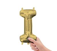 Anagram Letra I Foil Mylar - Globo de fiesta, 40,6 cm, oro blanco