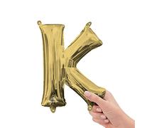Anagram Letra K Foil Mylar - Globo de fiesta, 40,6 cm, oro blanco