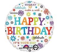 Anagram Multi Star And Burst Happy Birthday - Globo de aluminio, 71 cm, multicolor