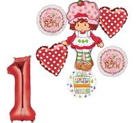 Anagram Suministros para fiesta de primer cumpleaños, decoración de ramo de globos con forma de pastel de fresa para niña